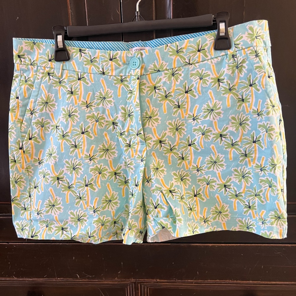 Crown Blue and Green Bermuda Shorts Casual Summer Style